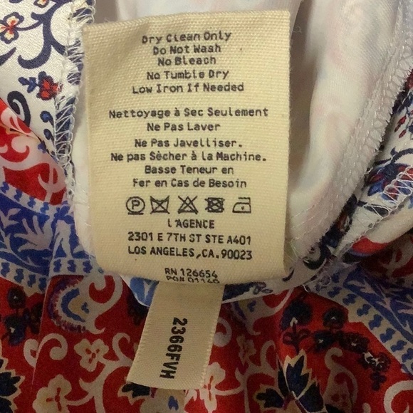 𝅺L’Agence Silk Paisley Printed High Rise Crop Pants - Picture 11 of 11